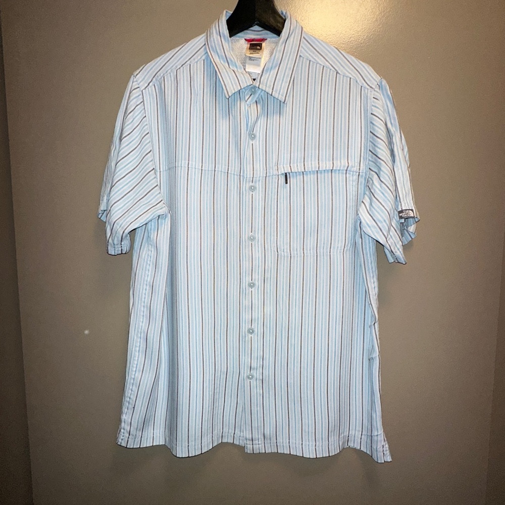 The North Face Short Sleeve striped Button Up  Shirt Mens